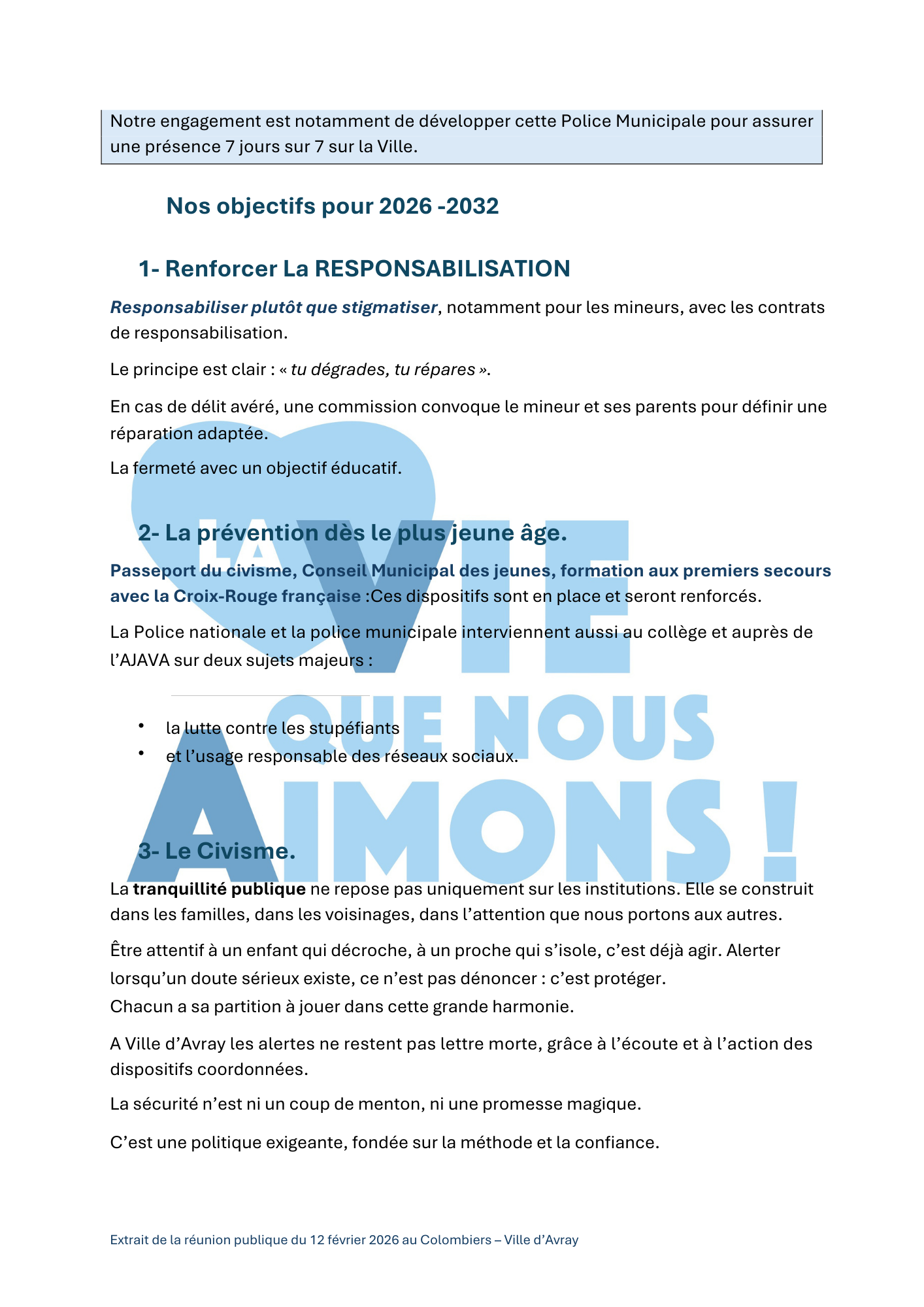 Focus Programme Ville d'Avray pour tous maire aline de marcillac